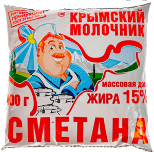 Социальный Сметана 0,4 кг 15% плен. ТМ Крымский Молочник