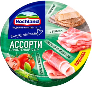 Плавл. сыр Hochland Ассорти ЗЕЛЕНЫЙ 140 г