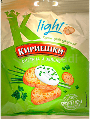 Сух.Кириешки Light пшен. 33г Сметана с зеленью