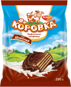 Вафельные конфеты Коровка вкус шоколад 250гр