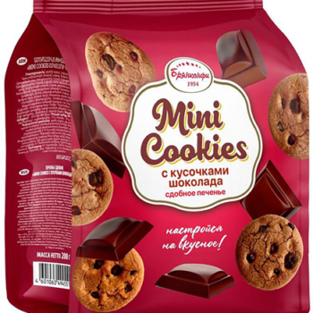 Печенье Mini Cookies с кусочками шоколада 200гр