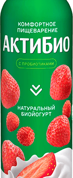 АктиБио Биойогурт обогащенный Клубника земляника 1,5% 870г Бут.