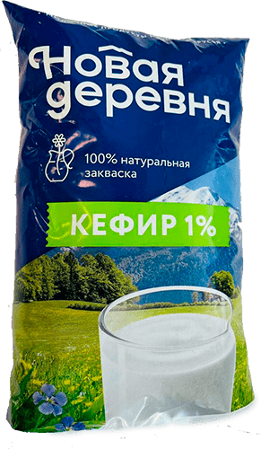 КЕФИР НОВАЯ ДЕРЕВНЯ 1%  900г пленка