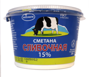 Эко Сметана Экомилк "СЛИВОЧНАЯ" мдж 15%  200 гр